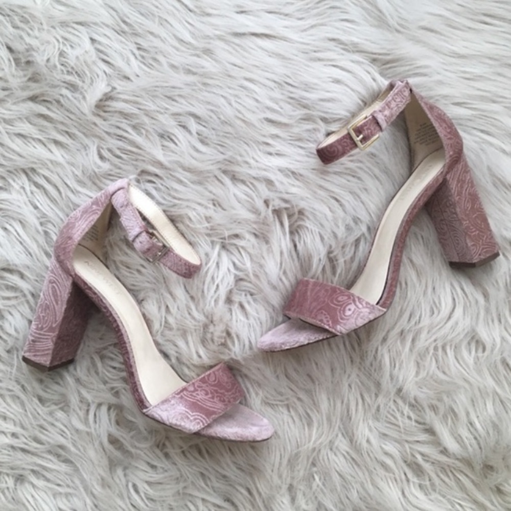 Nine West Pink Paisley Velvet Heels 9.5